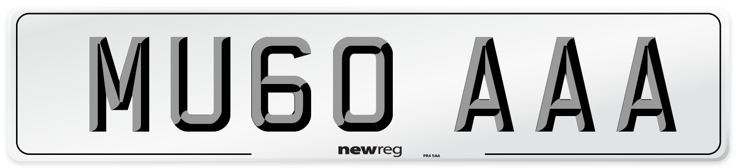 MU60 AAA Number Plate from New Reg